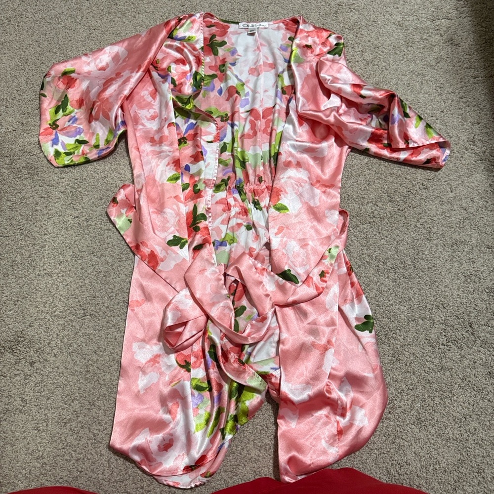Oscar de la Renta Pink Floral Robe